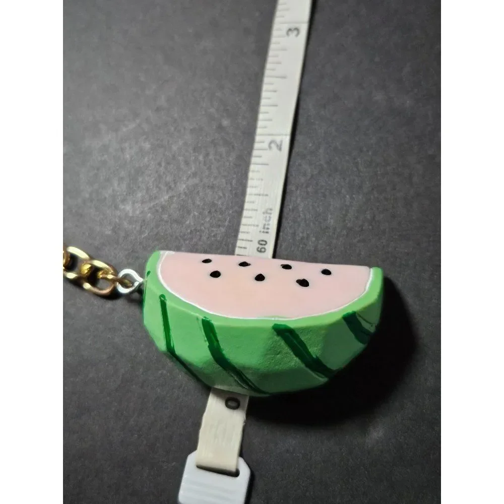 Pink puff and watermelon slice key fob